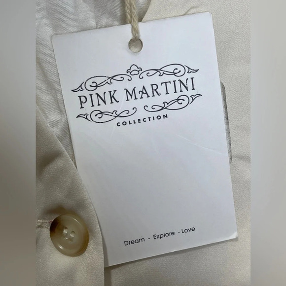 Pink Martini Elena Button Up Vest Beige Size XL Vest Top Cottagecore - Picture 7 of 8